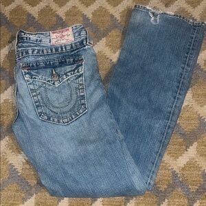 True Religion Women's Light Blue Straight Leg Jeans